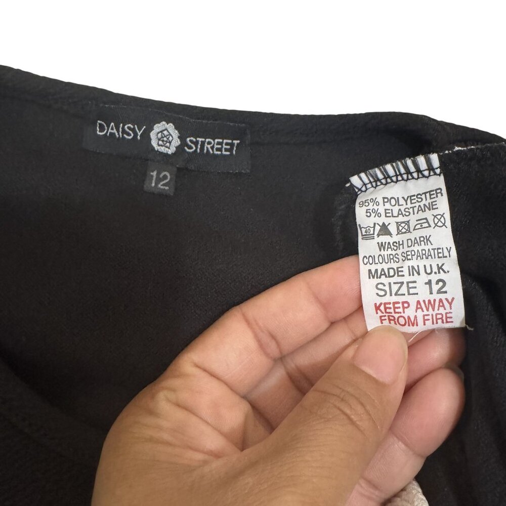 Daisy Street ASOS Womens Black/White Sleeveless Pencil Mini Shirt Dress Size 12 - Picture 7 of 7